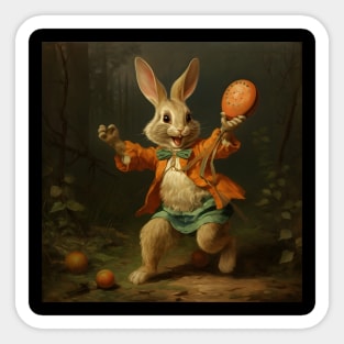 Easter Bunny And Pumpkins Sticker